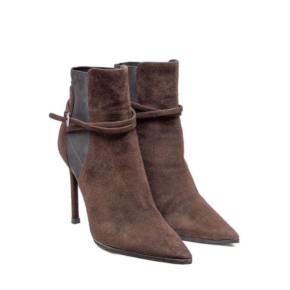Prada Women's Brown Suede Stiletto Ankle Boots – Size EU 37 (US 6.5 –‎ 7) - Picture 5 of 10